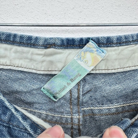 Folded & Hung Patchwork Slim Fit High Rise Medium Wash Denim Jeans Size 30‎ - Picture 5 of 7